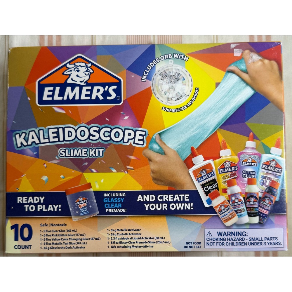 Elmer's Kaleidoscope Slime Kit 10 Count DIY Slime Making Set with Premade Gue